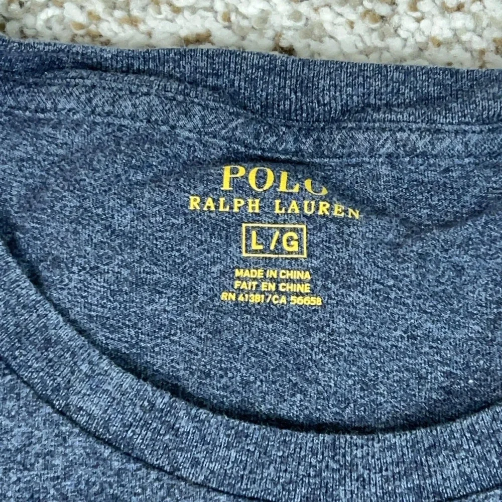 Polo Ralph Lauren Shirt Mens Large Blue Long Sleeve Crewneck Pony Logo Tee T